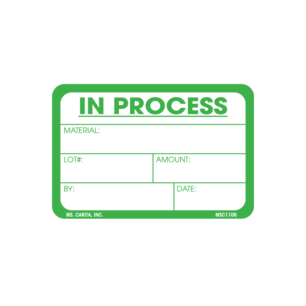 In Process Labels, 2 Inch x 3 Inch, 500 per Roll