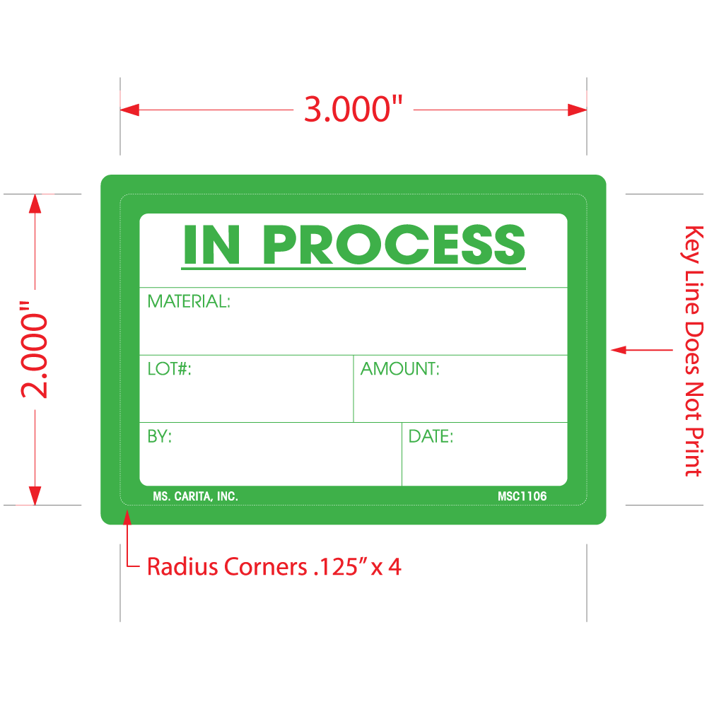 In Process Labels, 2 Inch x 3 Inch, 500 per Roll