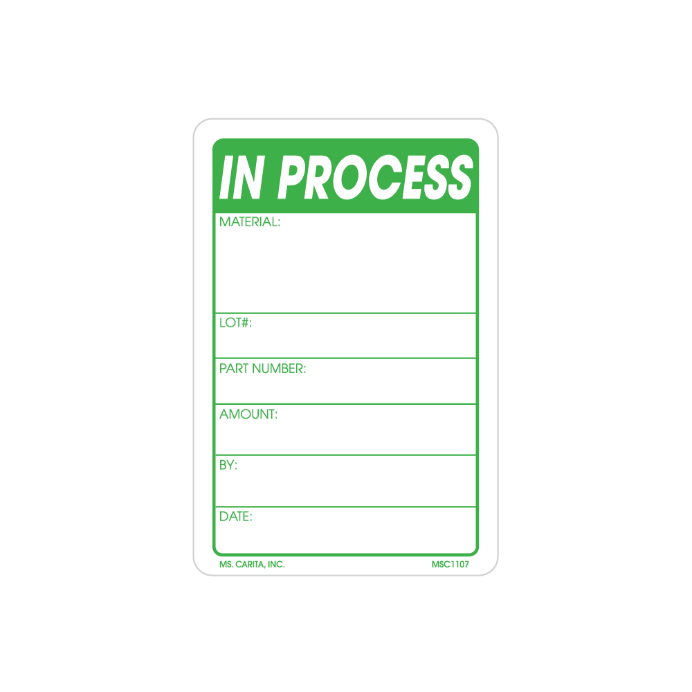 New Process Labels In Process Labels, 2 Inch x 3 Inch, 500 per Roll β Ms. Carita