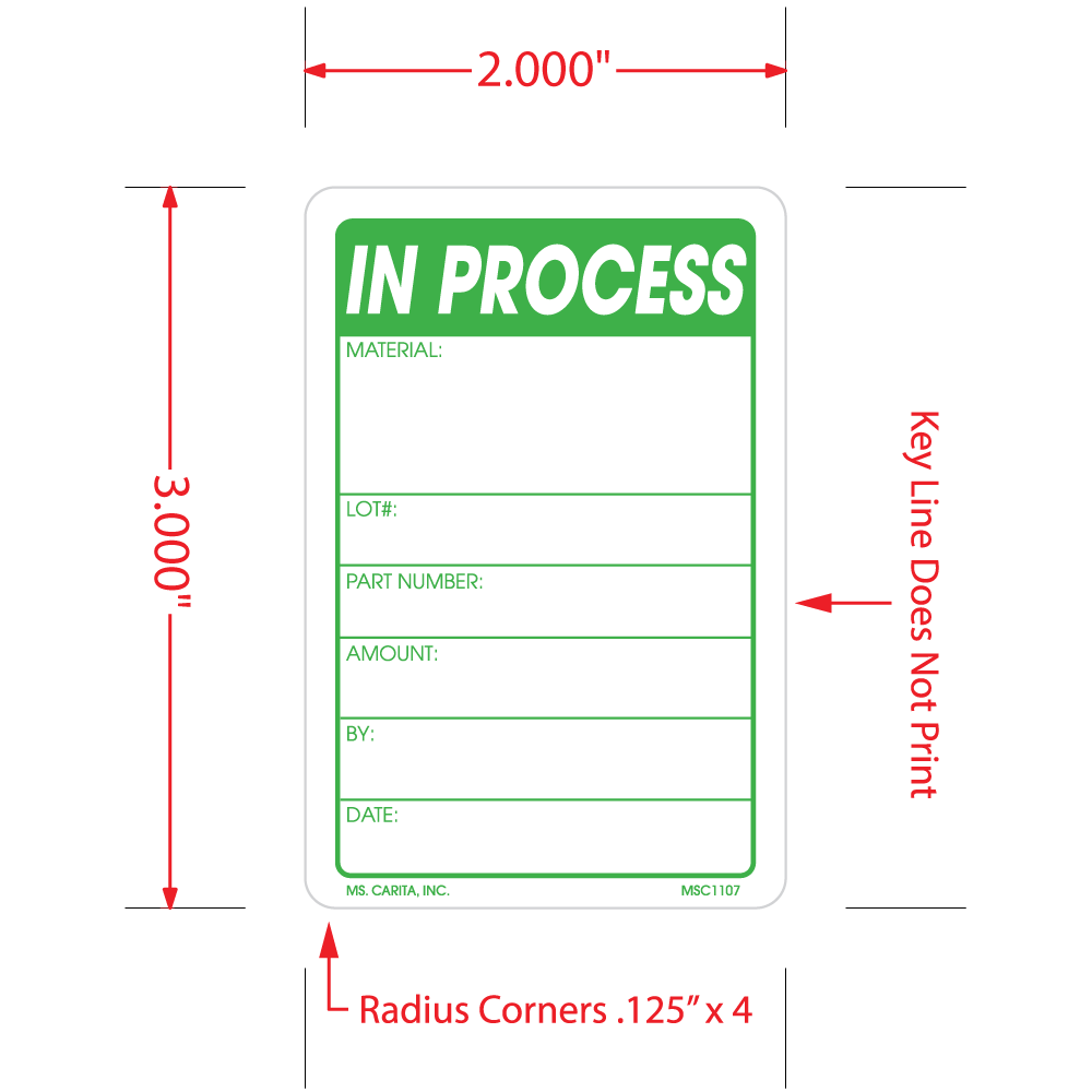 In Process Labels, 2 Inch x 3 Inch, 500 per Roll