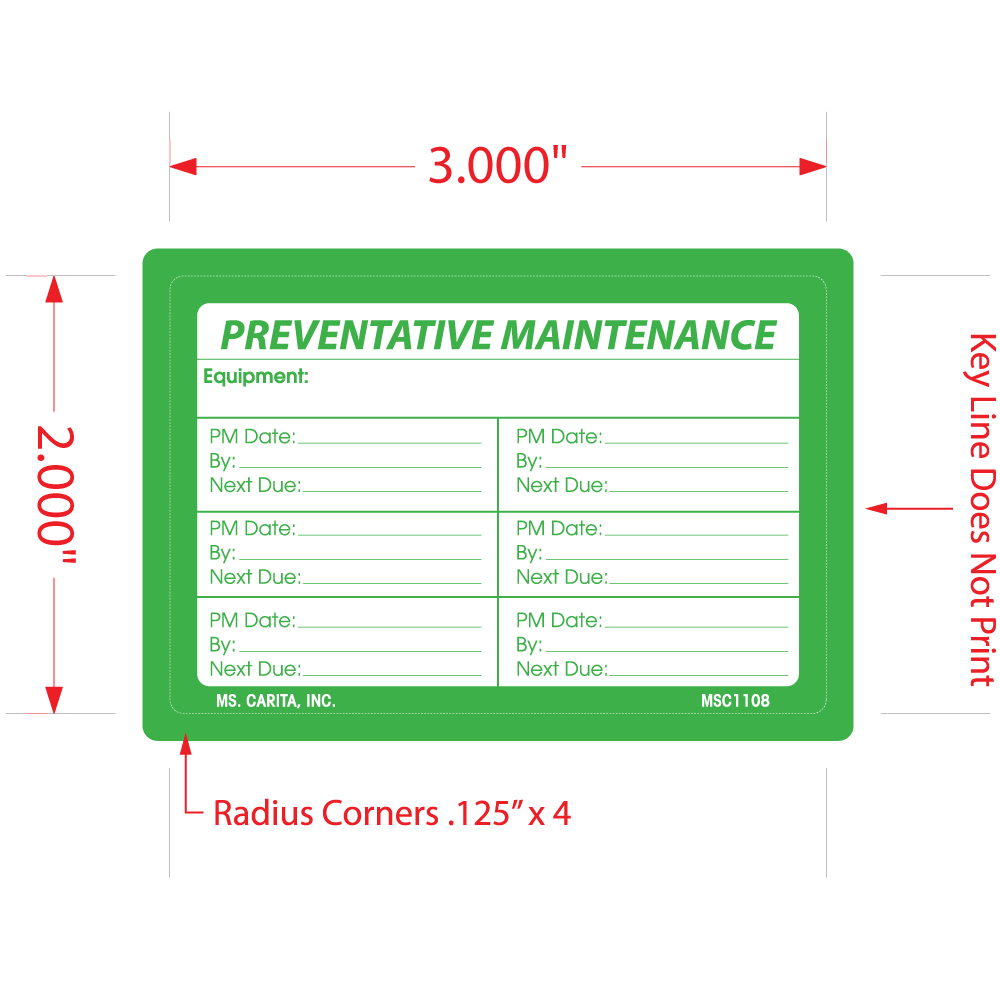 Preventative Maintenance Labels, 2 Inch x 3 Inch, 500 per Roll