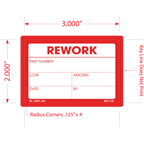 Rework Labels, 2 inch x 3 Inch, 500 per Roll