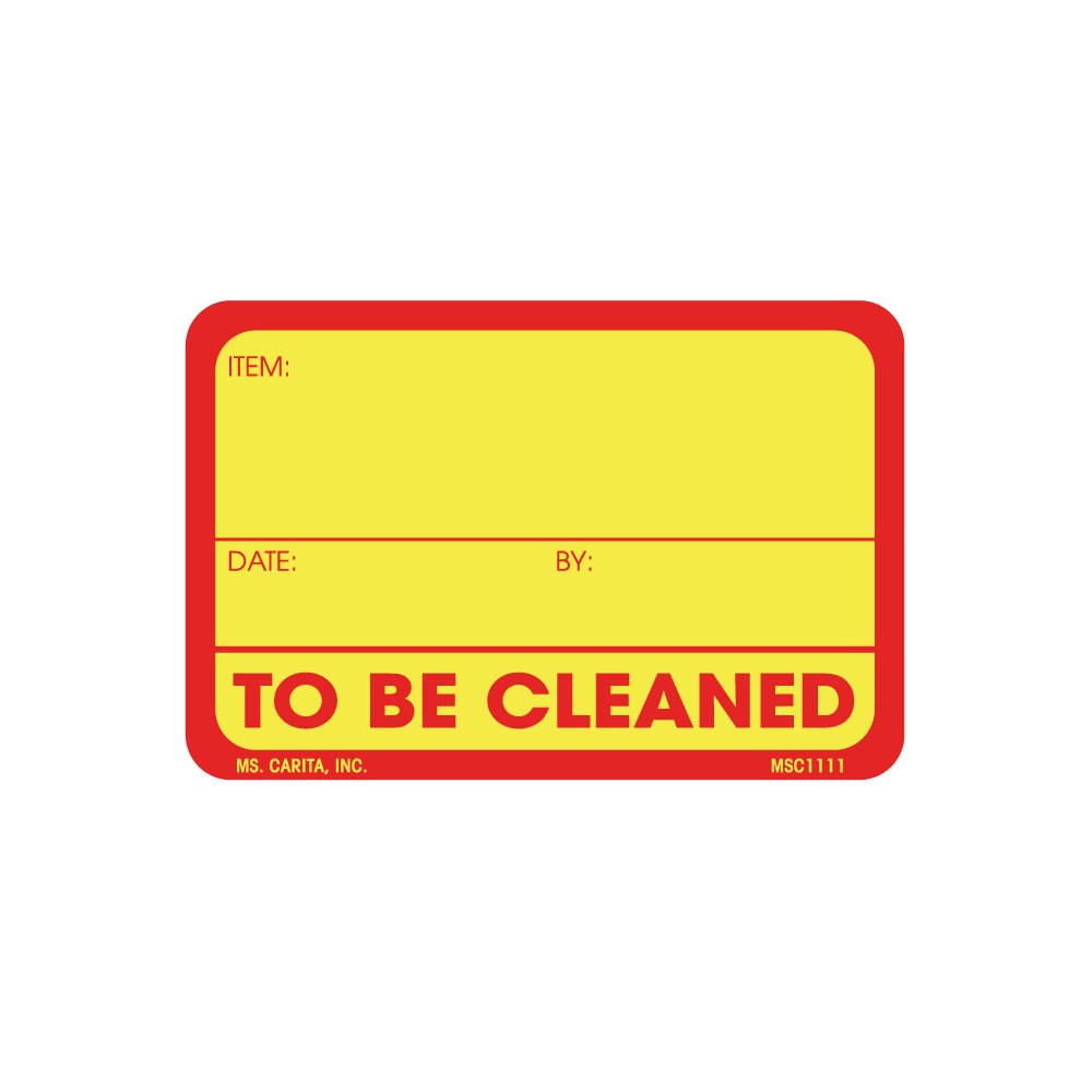 To be Cleaned Labels, 2 Inch x 3 Inch, 500 per Roll