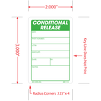 Conditional Release Labels, 3 Inch x 2 Inch, 500 per Roll