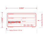 Quarantine Labels, 2 Inch x 4 Inch, 500 per Roll