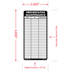 Roll of Preventative Maintenance Labels, 2 Inch x 4 Inch, 500 per Roll
