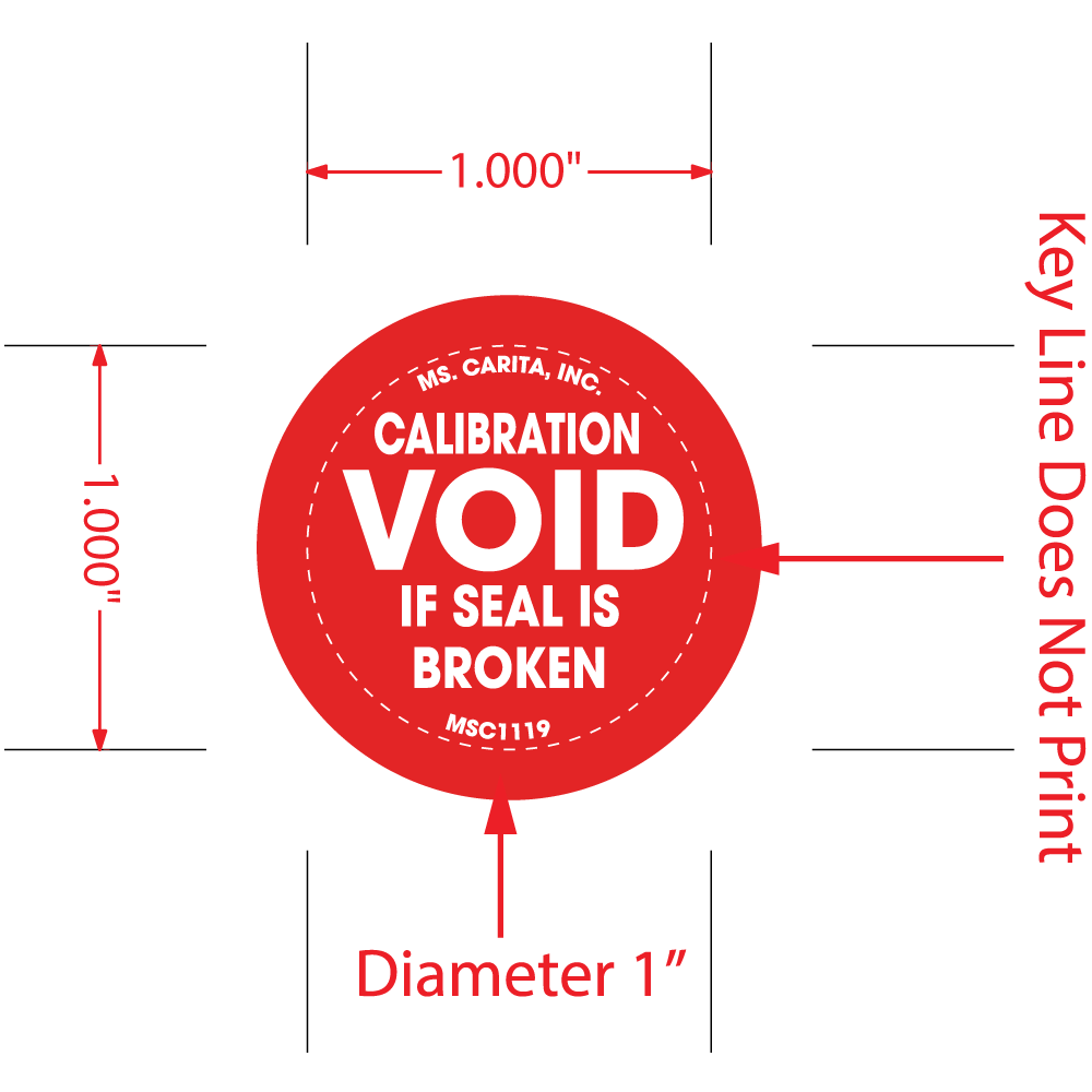 Calibration Void if Seal is broken Labels, 1 Inch, 1000 per Roll