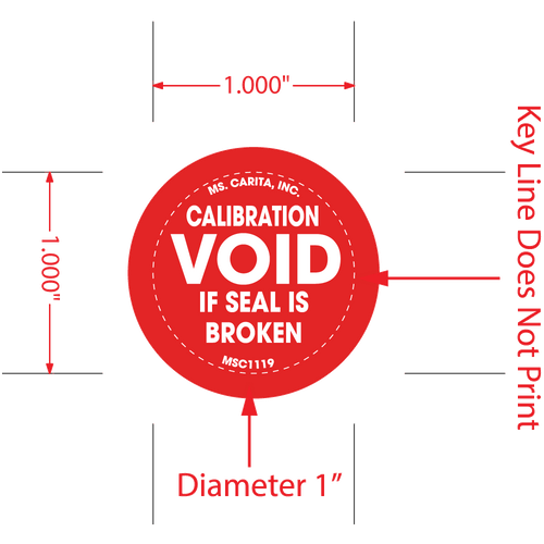 Calibration Void if Seal is broken Labels, 1 Inch, 1000 per Roll