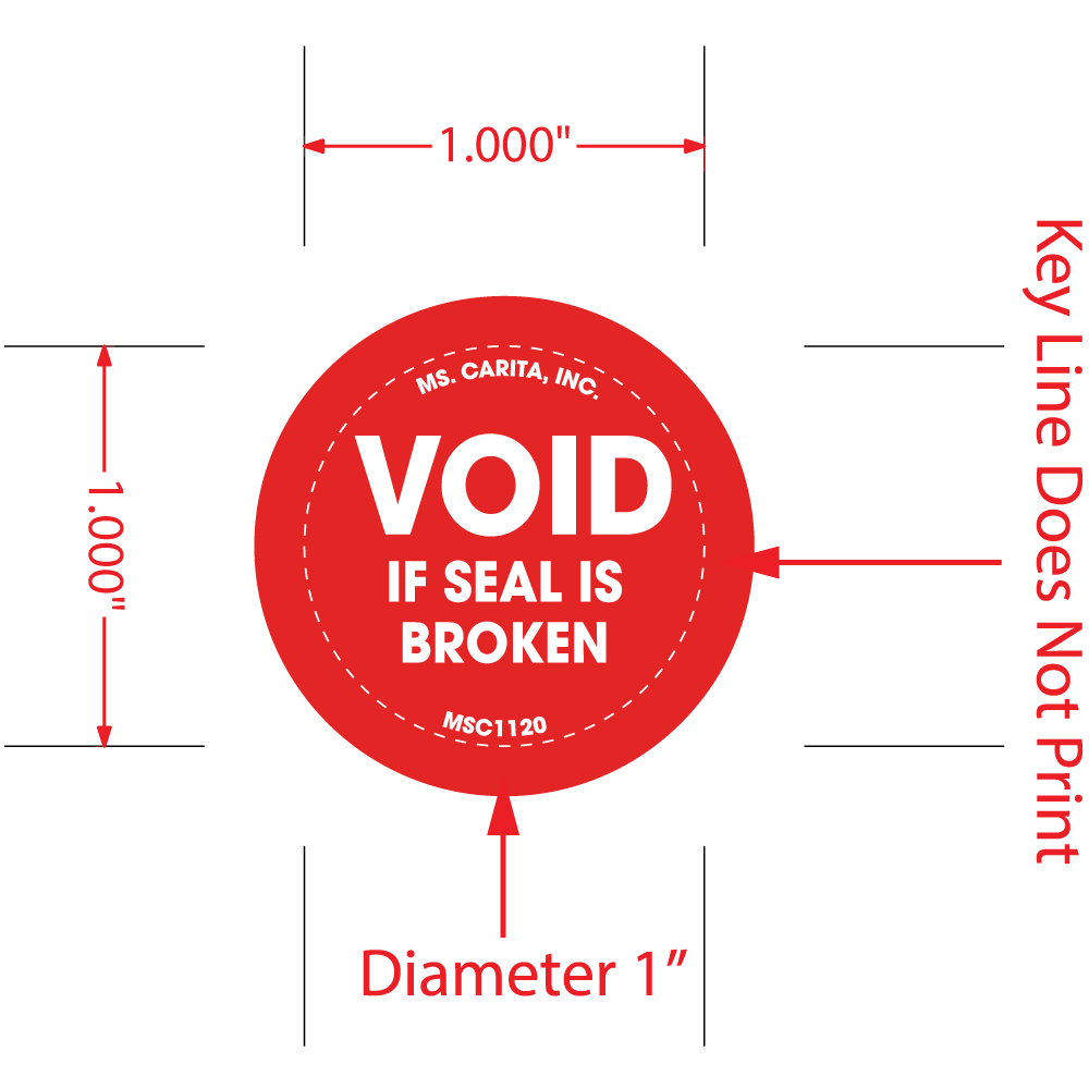 Void if Seal is Broken Labels, 1 Inch, 1000 per Roll