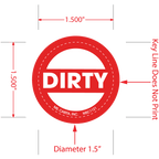 Dirty Labels, 1.5 Inch, 1000 per Roll