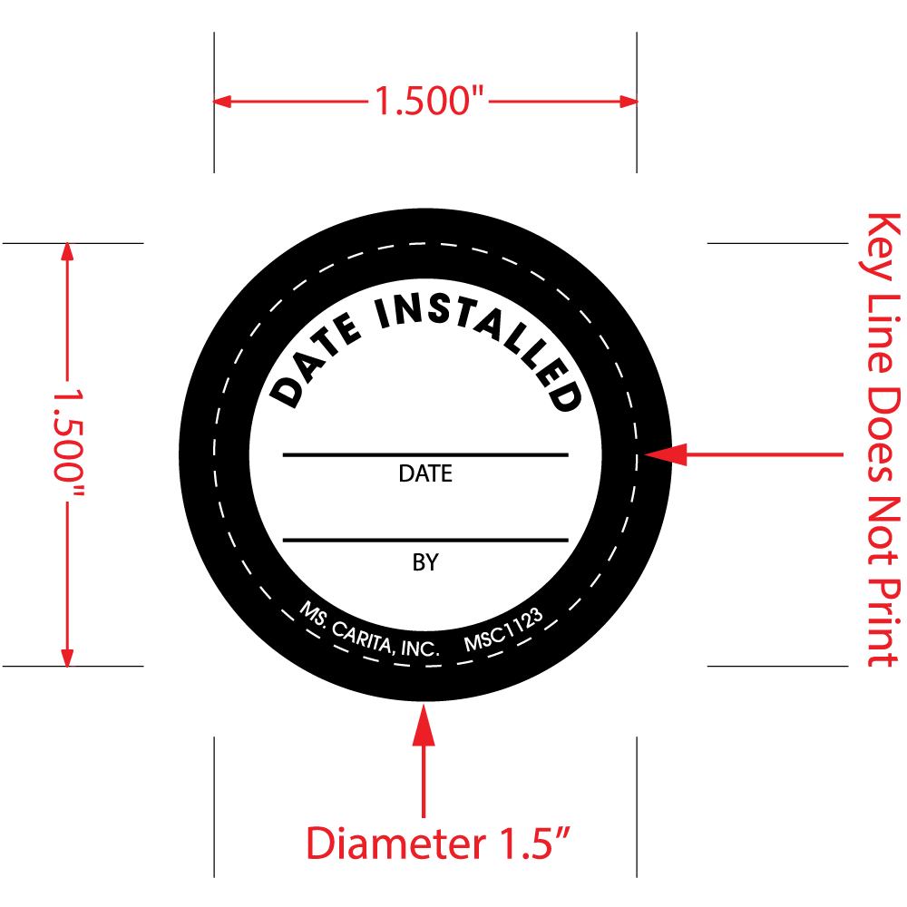 Date Installed Labels, 1.5 inch, 1000 per Roll
