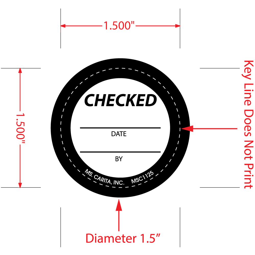 Checked Labels, 1.5 Inch, 1000 per Roll