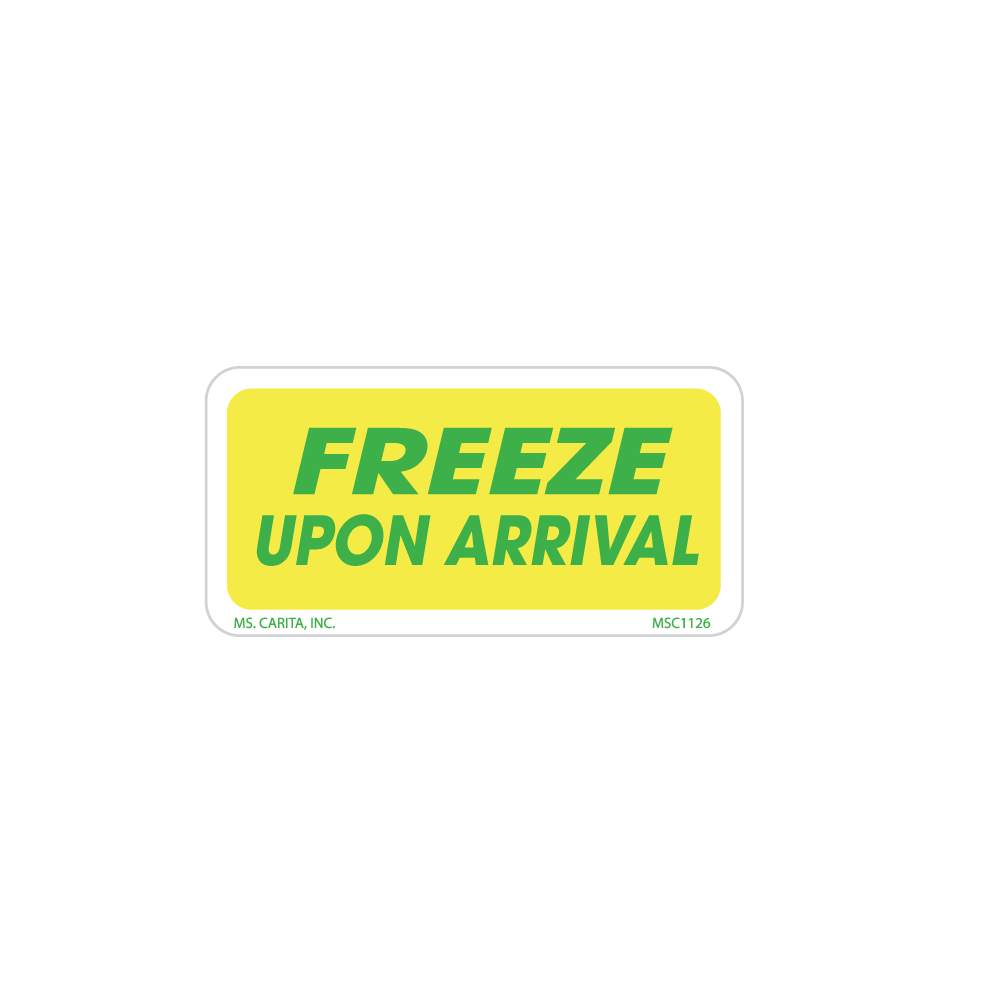 Freeze Upon Arrival Labels, 1 inch x 2 inch, 1000 per Roll