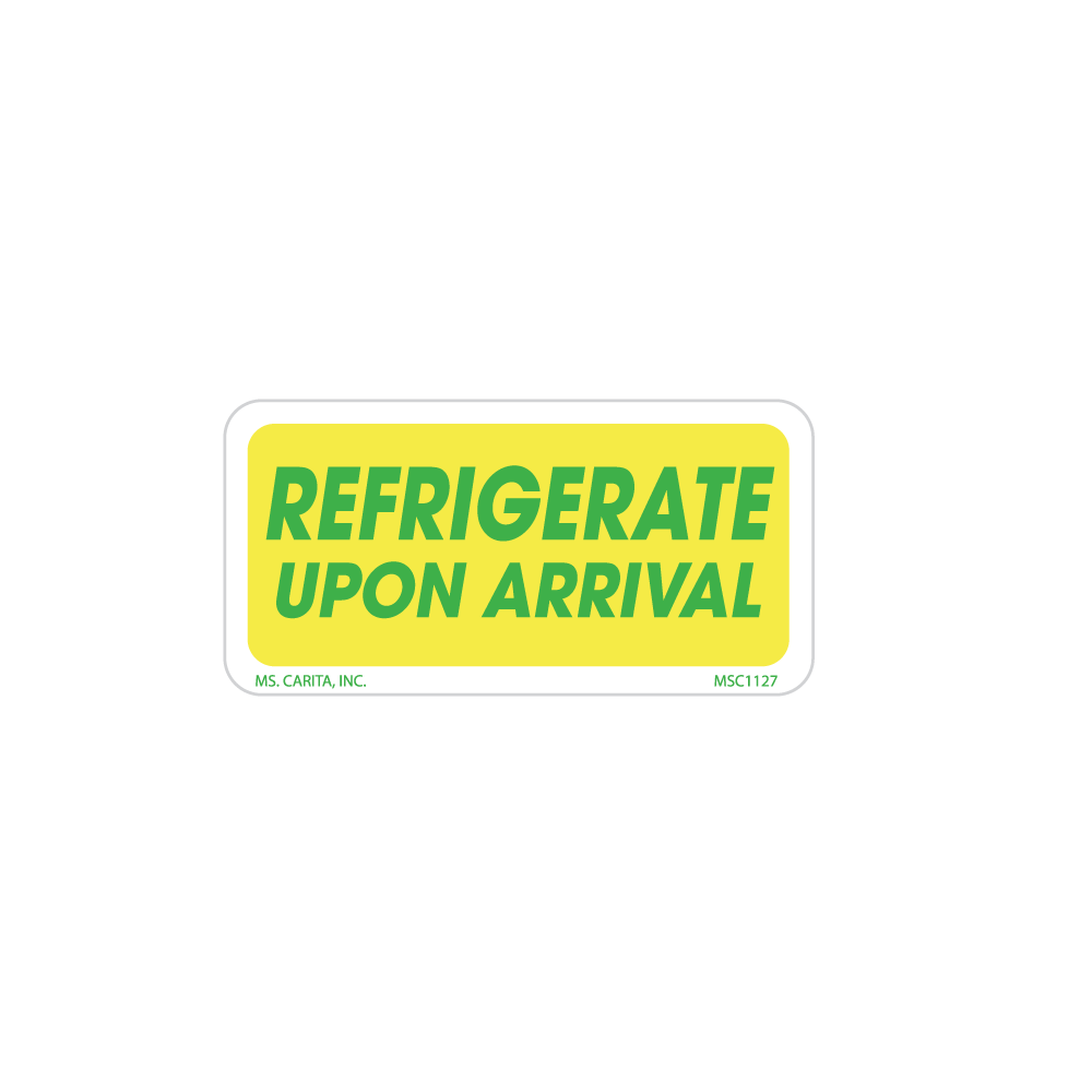 Refrigerate Upon Arrival Labels, 1 Inch x 2 Inch, 1000 per Roll