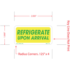 Refrigerate Upon Arrival Labels, 1 Inch x 2 Inch, 1000 per Roll