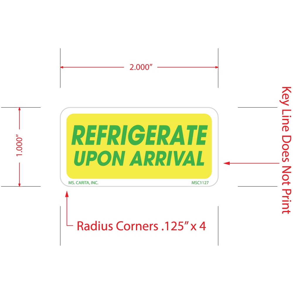 Freeze Upon Arrival Labels, 1 inch x 2 inch, 1000 per Roll