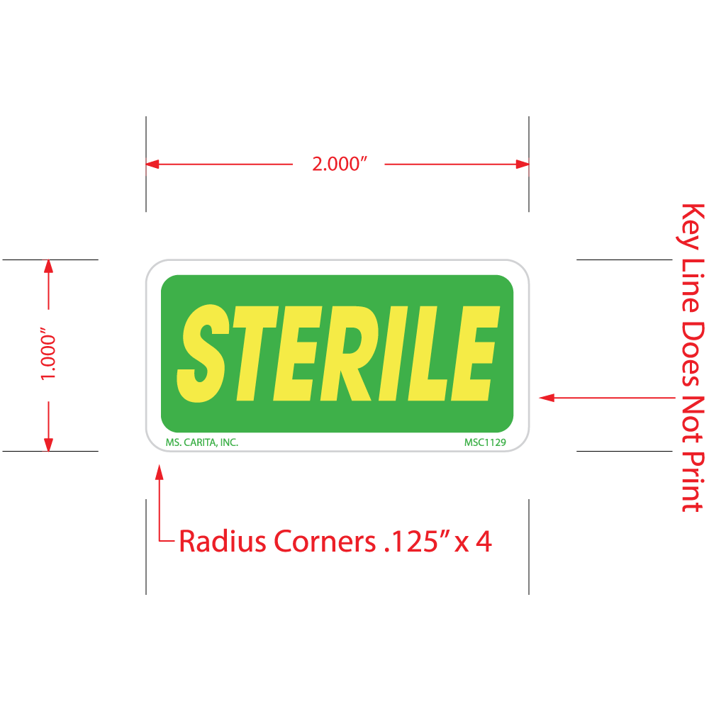 Steril Labels, 1 Inch x 2 Inch, 1000 per Roll