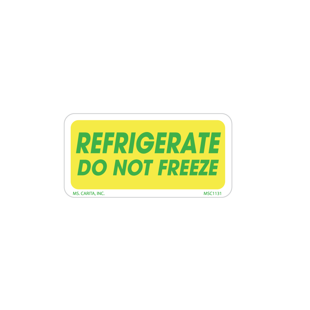Refrigerate Do Not Freeze Labels, 1 Inch x 2 Inch, 1000 per Roll