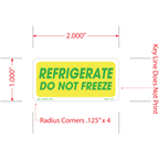 Refrigerate Do Not Freeze Labels, 1 Inch x 2 Inch, 1000 per Roll