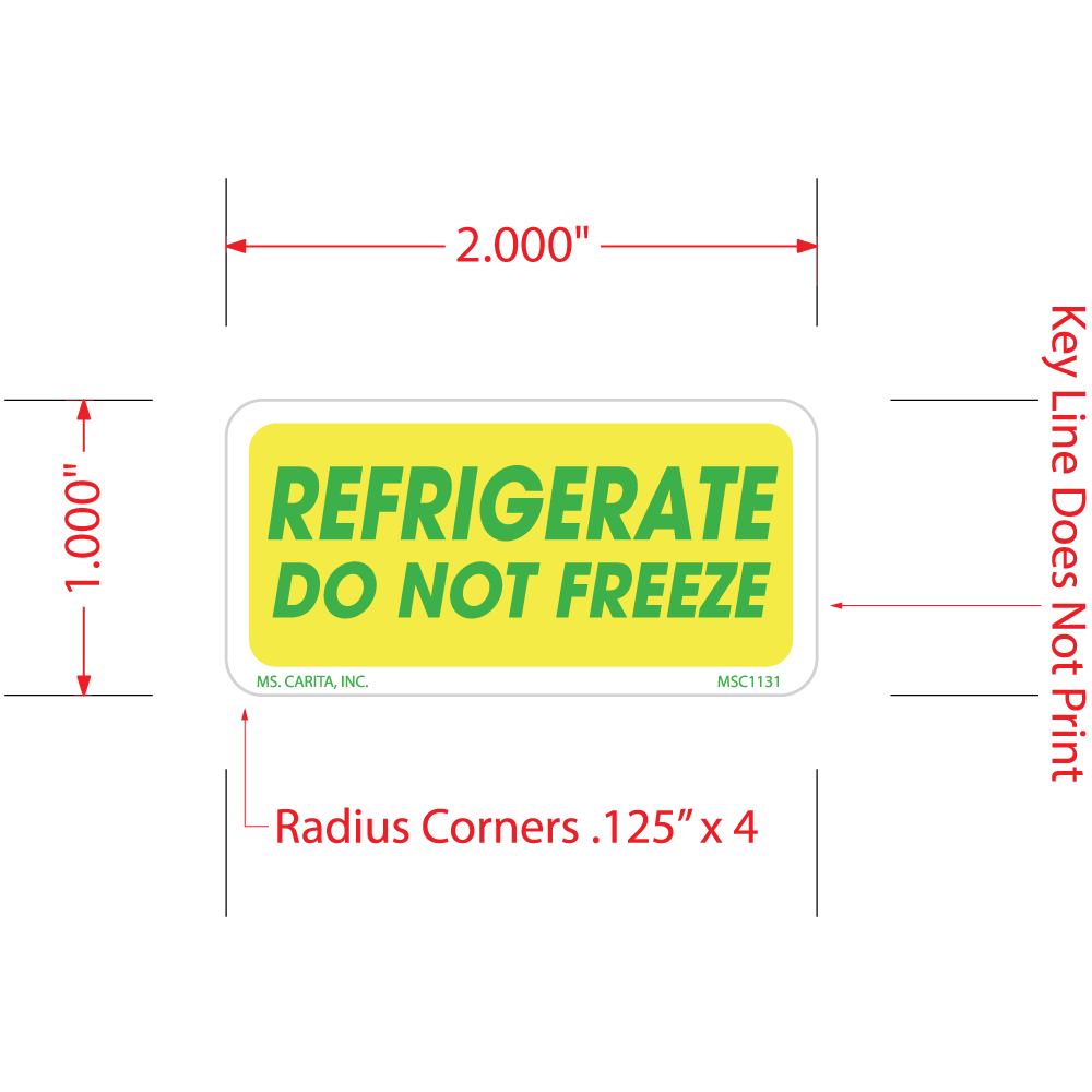 Refrigerate Do Not Freeze Labels, 1 Inch x 2 Inch, 1000 per Roll