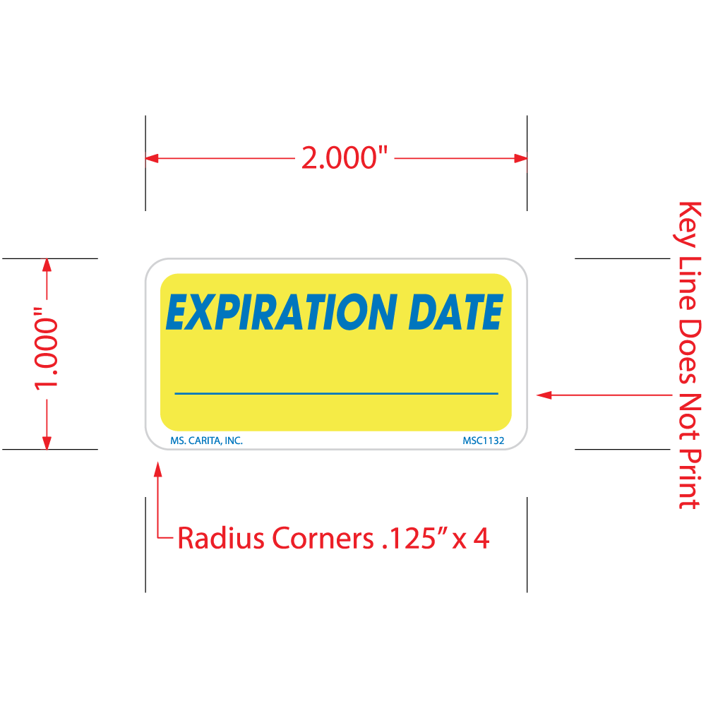 Expiration Date Labels, 1 Inch x 2 Inch, 1000 per Roll