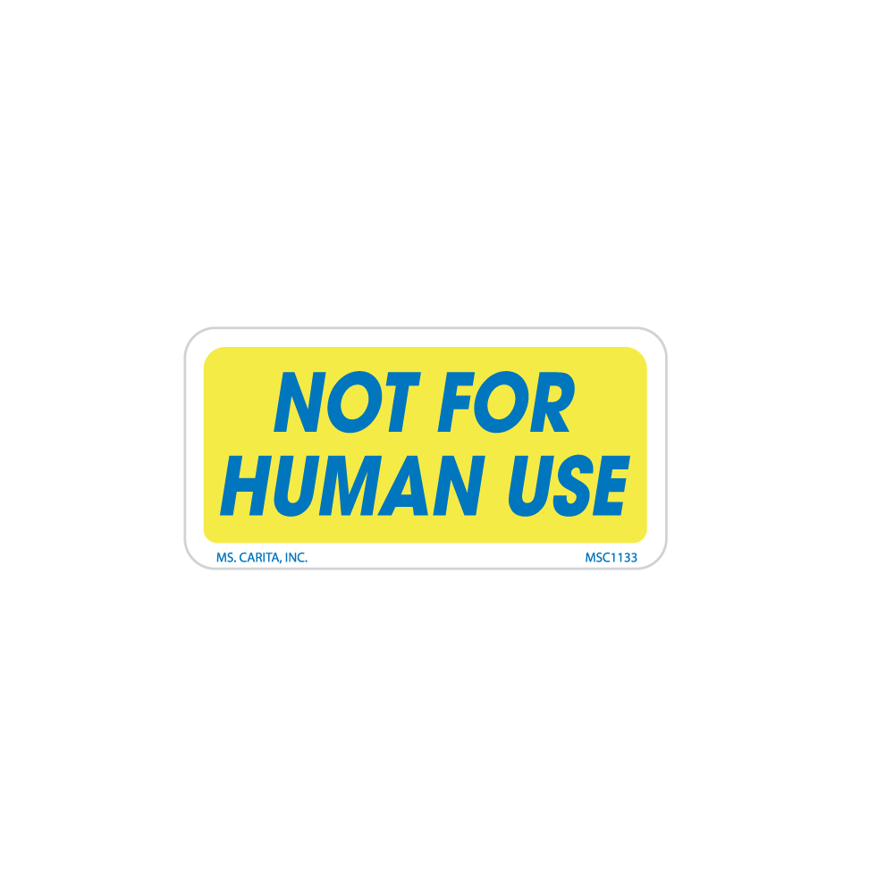 Not For Human Use Labels, 1 Inch x 2 inch, 1000 per Roll