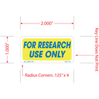 For Research Use Only Labels, 1 inch x 2 Inch, 1000 per Roll