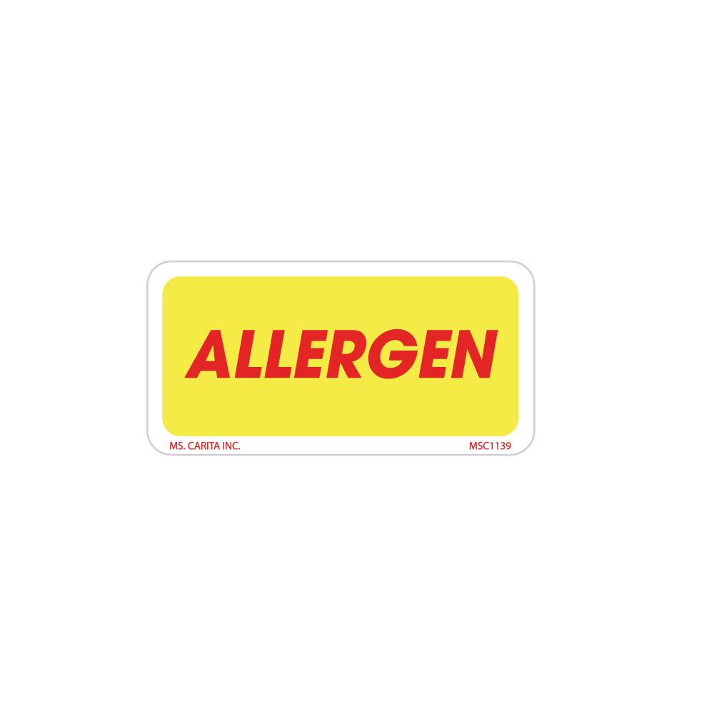 Allergen Labels, 1 Inch x 2 Inch, 1000 per Roll
