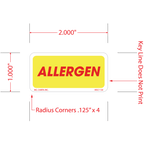 Allergen Labels, 1 Inch x 2 Inch, 1000 per Roll