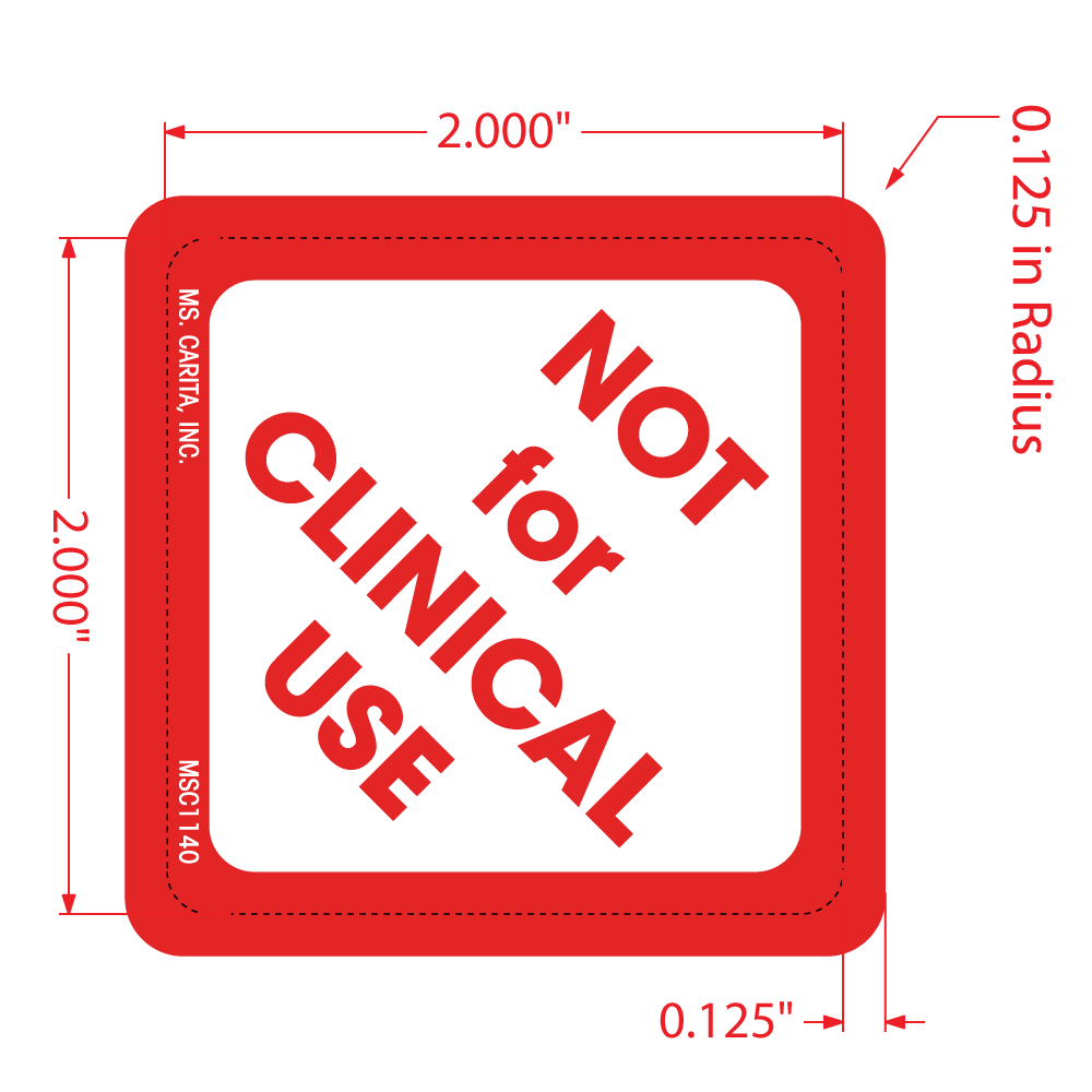 Not For Clinical use Labels, 2 Inch x 2 Inch, 500 per Roll