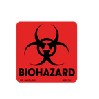 Biohazard Labels - with Symbol, 2 Inch x 2 Inch, 500 per Roll