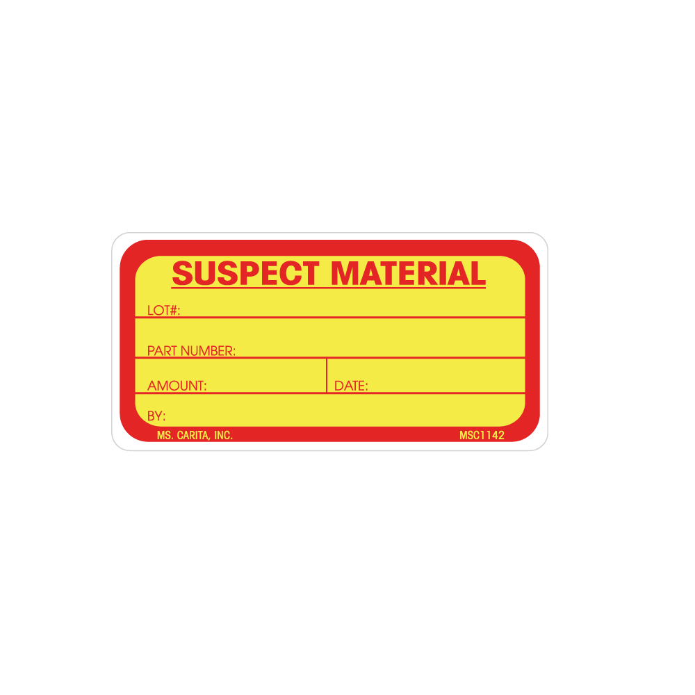 SUSPECT MATERIAL Label, 1.5 Inch x 3 Inch, 500 per Roll