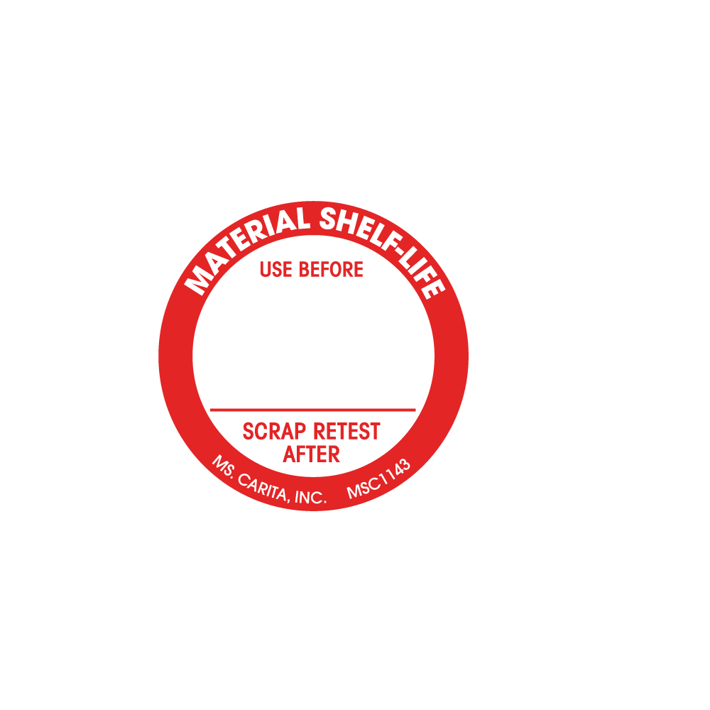 Material Shelf-Life Labels, 1.5 Inch, 1000 per Roll