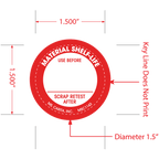 Material Shelf-Life Labels, 1.5 Inch, 1000 per Roll