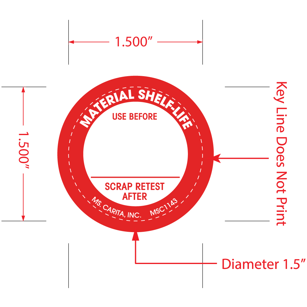 Material Shelf-Life Labels, 1.5 Inch, 1000 per Roll