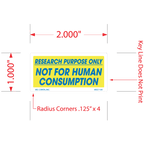 Not For Human Consumption Labels, 1 Inch x 2 Inch, 1000 Labels