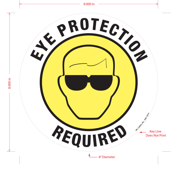 Eye Protection Required Floor Graphic - 8 Inch