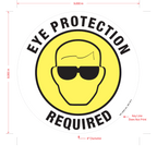 Eye Protection Required Floor Graphic - 8 Inch