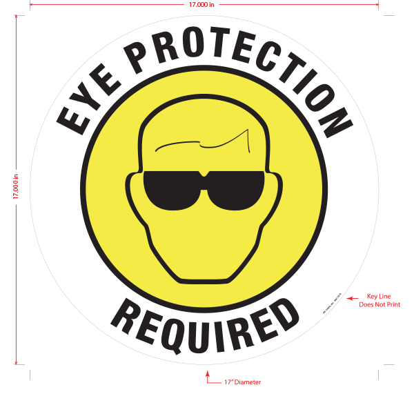 Eye Protection Required Floor Graphic - 17 Inch
