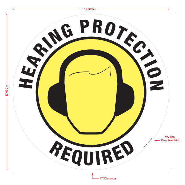 Hard Hat Required Floor Graphic - 17 Inch