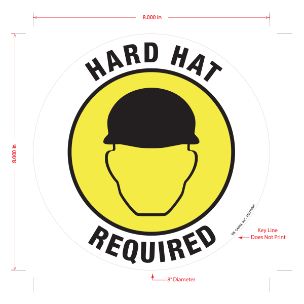 Hard Hat Required Floor Graphic - 8 Inch
