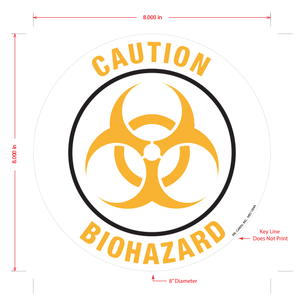 Caution Biohazard Floor Graphic - 8 Inch