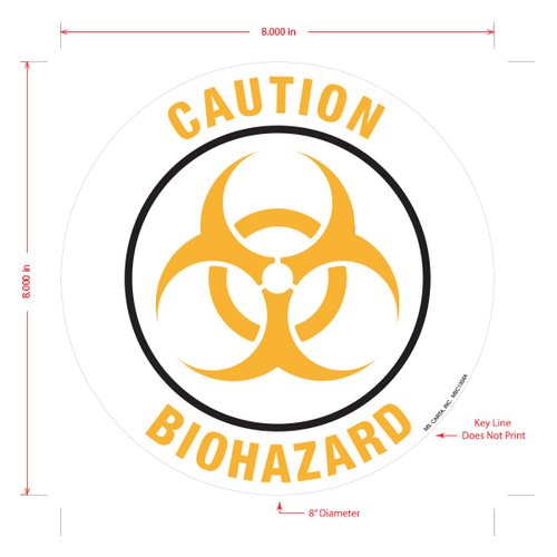 Caution Biohazard Floor Graphic - 8 Inch