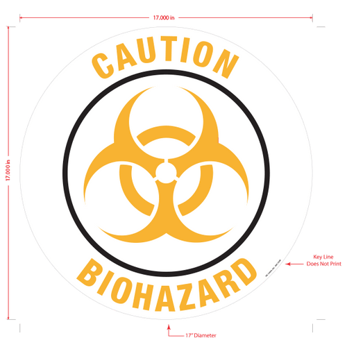 Caution Biohazard Floor Graphic - 17 Inch