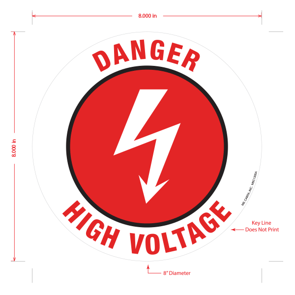 Danger High Voltage Floor Graphic - 8 Inch
