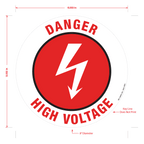 Danger High Voltage Floor Graphic - 8 Inch