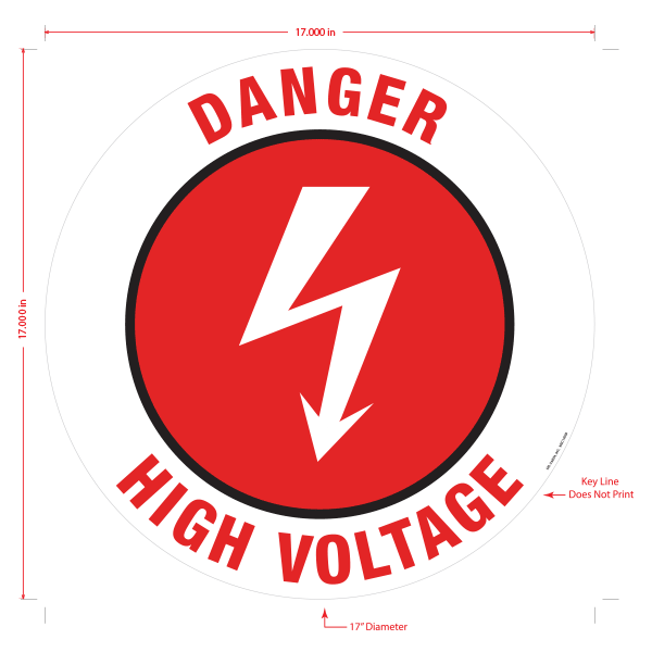 Danger High Voltage Floor Graphic - 17 Inch