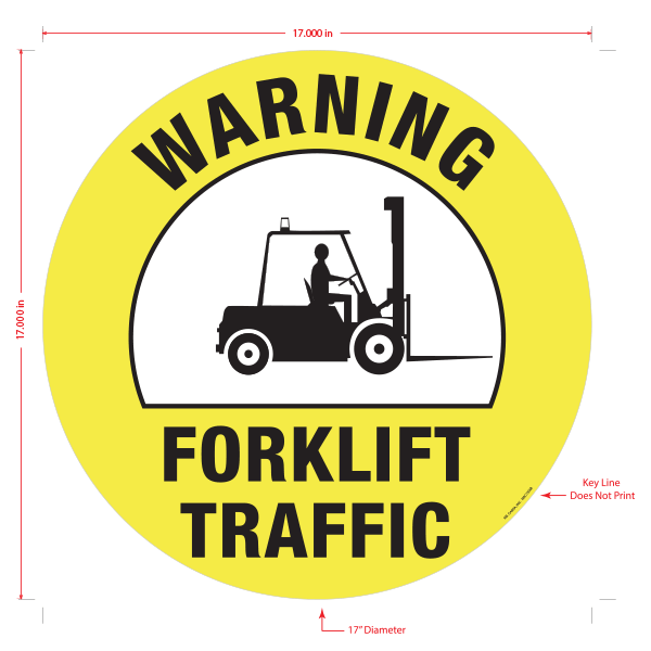 Forklift Traffic Warning Floor Graphic - 17 Inch