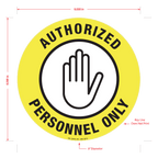 Authorized Personnel Only Floor Graphic - 8 Inch