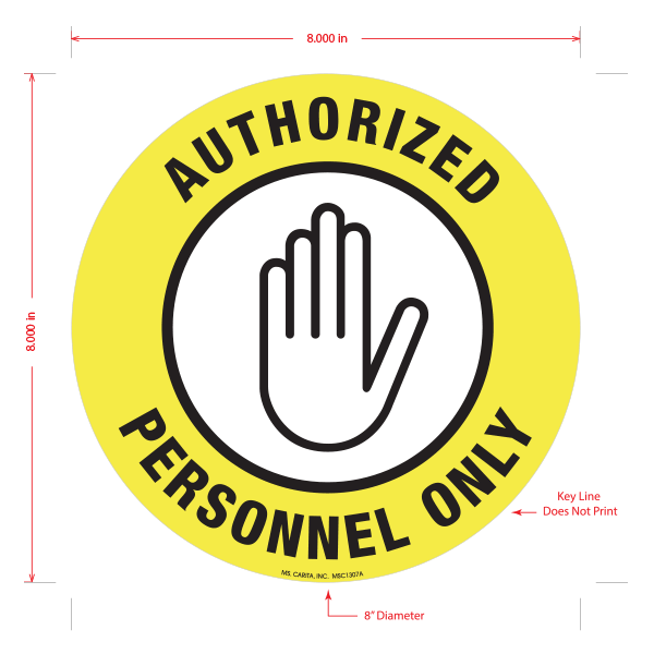 Authorized Personnel Only Floor Graphic - 8 Inch